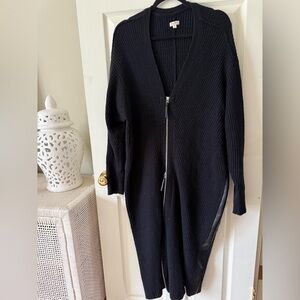 Anthropologie Black Ribbed Cardigan